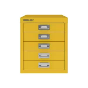 Bisley 5 Drawer Cabinet, Yellow