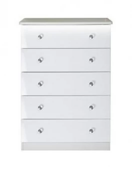 Swift Lumiere 5 Drawer Chest With Lights - White Gloss