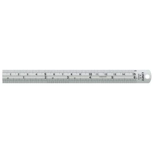 Linex 15cm Stainless Steel ImperialMetric Ruler with Conversion Table