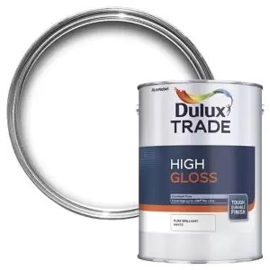 Dulux Trade Pure Brilliant White High Gloss Metal & Wood Paint, 5L