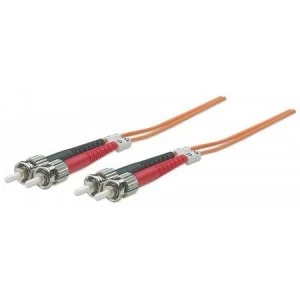 Intellinet Fibre Optic Patch Cable Duplex Multimode ST/ST 50/125 m OM2 20m LSZH Orange Fiber Lifetime Warranty