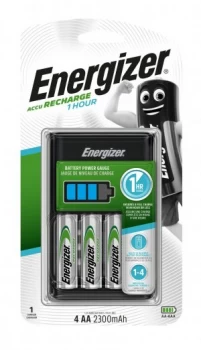 Energizer 1 Hour Battery Charger with 4 x AA Batteries