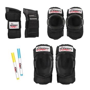 Wipeout Erase Multi-Sport Wristguards, Knee Pads & Elbow Pads - Black