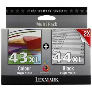 Lexmark 44XL Black & 43XL Tri Colour Ink Cartridge