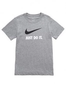 Boys, Nike Unisex Nsw Tee Block Nike T-Shirt - Grey, Size XL