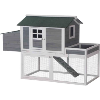 Pawhut - 160cm Chicken Coop Wooden Poultry Hen Hutch House Nesting Cage w/ Planter