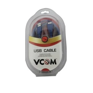 VCOM USB 3.0 A (M) to USB 3.0 Micro B (M) 1.8m Blue Retail Packaged Data Cable