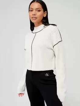 Calvin Klein Jeans Loose Sweater - Beige, Beige Size M Women