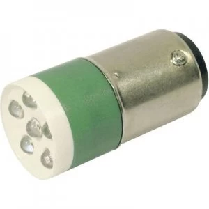 LED bulb BA15d Green 24 Vdc 24 V AC 3150 mcd CML