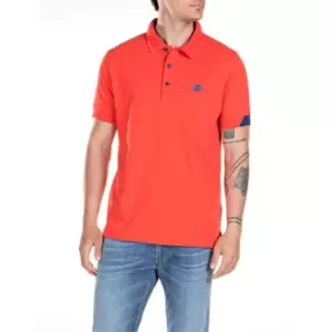 Replay Replay Embroidered Logo Polo Shirt Mens - Red