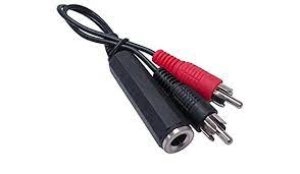 6.35mm Jack F To 2rca M Adapter 10cm