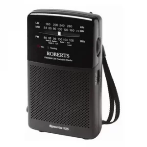 Roberts SPORTS 925 2 Band Analogue Radio in Black MW FM Wavebands