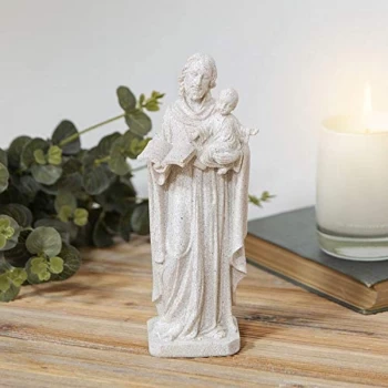 Faith & Hope Stone Finish Figurine - Joseph and Infant Jesus
