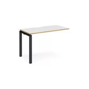 Bench Desk Add On Rectangular Desk 1200mm White/Oak Tops With Black Frames 600mm Depth Adapt