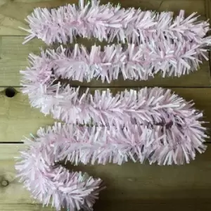 200cm x 10cm Baby Pink, White, And Iridescent Tinsel - Festive