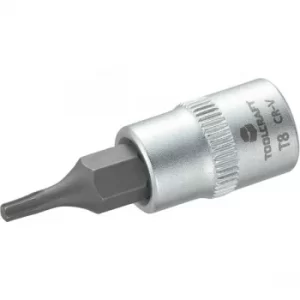 Toolcraft 1/4" Drive Socket With T-Profile Bit T8
