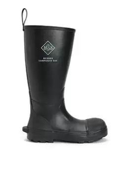 Muck Boots Mudder Tall Safety Wellington S5, Black, Size 9, Men