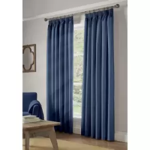 Alan Symonds - 100% Blackout Eyelet Ring Top Curtains Blue 41 x 54 - Blue