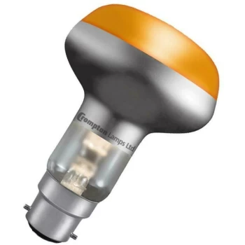 Crompton - Lamps 60W R80 Reflector BC-B22d Dimmable Amber 60° 175lm BC Bayonet B22 Incandescent Coloured Light Bulb