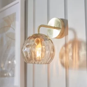 Vogue Arkoma Glass Wall Light Brass