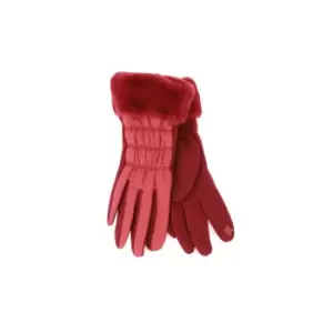 Eastern Counties Leather Womens/Ladies Giselle Faux Fur Cuff Gloves (One size) (Wine)
