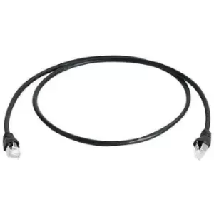 Telegaertner L00002A0117 RJ45 Network cable, patch cable CAT 6A S/FTP 3m Black Flame-retardant, incl. detent, Twin shield, double shielding, Halogen-f