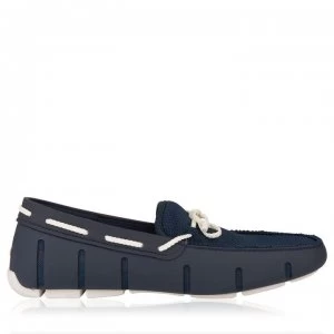 Swims Braided Lace Loafers - Navy/White