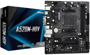 ASRock A520M HDV AMD Socket AM4 Motherboard