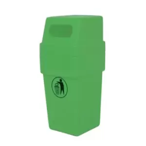 Slingsby 114L Hooded Plastic Waste Bin With Opening - Green