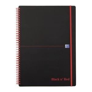 Black n Red A4 90gm2 140 Pages Ruled Polypropylene Covered Wirebound Notebook Pack of 5