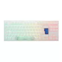 Ducky One2 TKL Pure White RGB Backlit USB Mechanical Gaming Keyboard - Cherry MX Blue Switch UK Lay