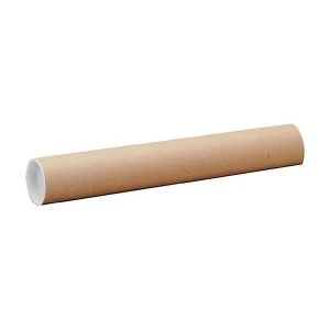 Postal Tube Cardboard with Plastic End Caps A2 L450xDiameter 50mm Pack of 25