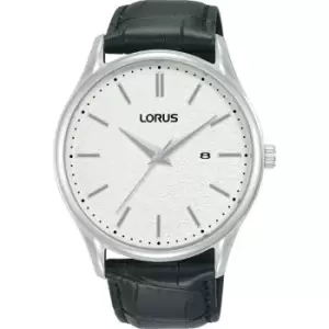 Lorus Gents Lorus Leather Watch RH937QX9 - Silver, White and Black