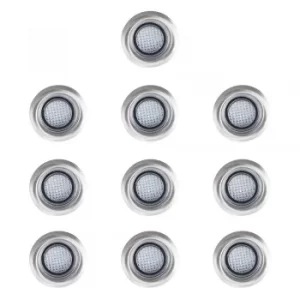 10 x 40mm Minisun White LED Decking Lights