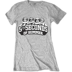5 Seconds of Summer - Spaced Out Crew Womens Small T-Shirt - Grey