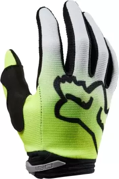 FOX 180 Toxsyk Youth Motocross Gloves, yellow, Size S, yellow, Size S
