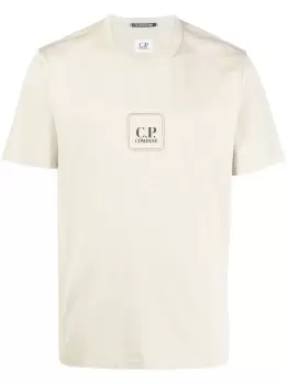 C.P COMPANY Logo Print T-Shirt Beige