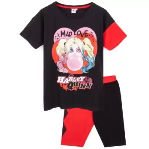 Harley Quinn Womens/Ladies Mad Love Pyjama Set (L) (Red/Black)