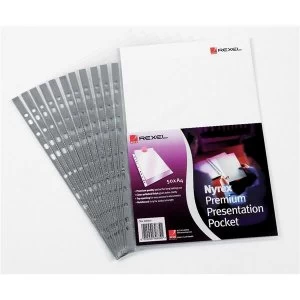 Rexel Nyrex A4 Premium Presentation Top Opening Pockets Clear - 1 x Pack fo 50 Pockets