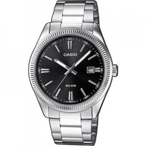 Casio Quartz Wristwatch MTP-1302PD-1A1VEF (L x W x H) 44.2 x 38.5 x 9.2mm Silver Enclosure material=Brass Material (watch strap)=Stainless steel