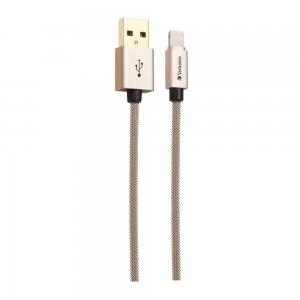 Verbatim Sync & Charge Step-up Lightning Cable (1.2m) 64990 - Gold