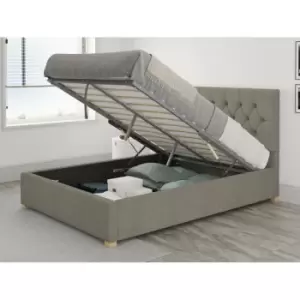 Olivier Ottoman Upholstered Bed, Saxon Twill, Grey - Ottoman Bed Size Single (90x190)