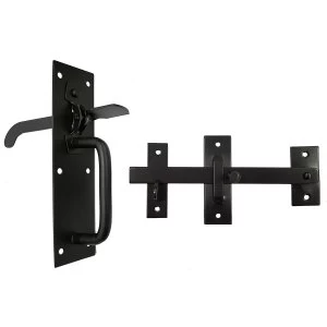 Select Hardware Suffolk Door Latch - Black, Pack of 1 x Set