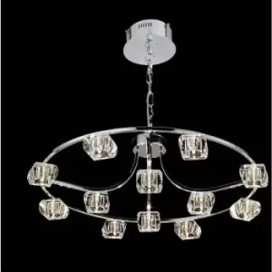 Diyas - Round Polana pendant light 12 polished chrome bulbs