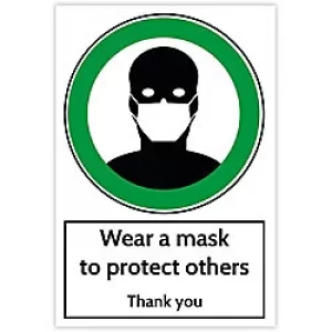 Trodat Health and Safety Sign Wear a mask to protect others Aluminium 20 x 30 cm