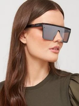 QUAY AUSTRALIA Hindsight Shield Sunglasses, Tort, Women