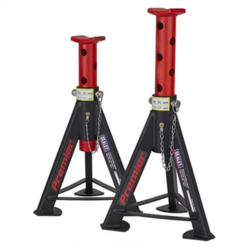 Axle Stands (Pair) 6-Tonne Capacity Per Stand - Red