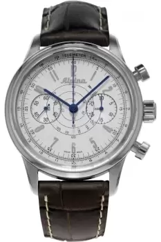 Mens Alpina Pilot Heritage Automatic Chronograph Watch AL-860S4H6