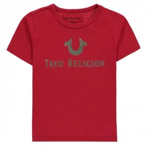 True Religion Junior Boys Foil Logo T Shirt - RUBY RED