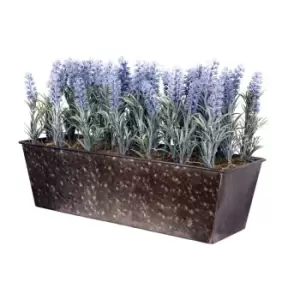 GreenBrokers Artificial Lavender Plant in Rustic Window Box 45cm - wilko